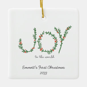 Joy till World Baby Första jul Julgransprydnad Keramik