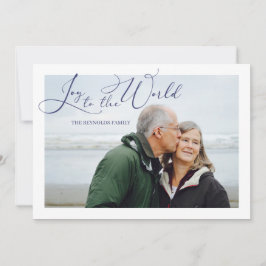 Joy till World Blue Photo jul-Helgdag Card Julkort