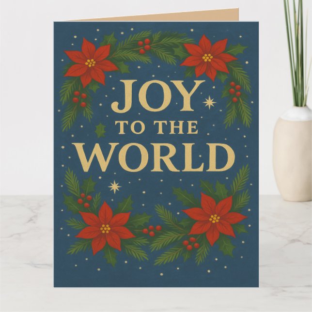 Joy till World blue themlighet jul Card Kort (Framsida)