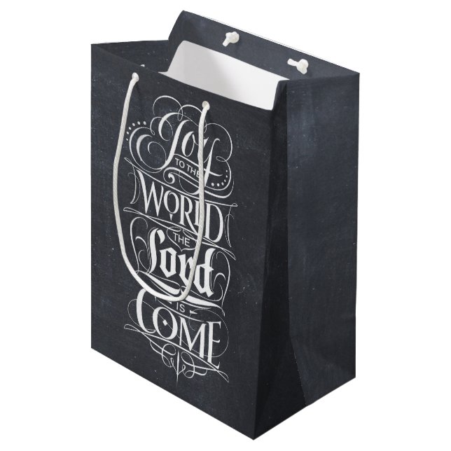 Joy till World Chalkboard Christian Calligraphy (Framsidan Vinklad)