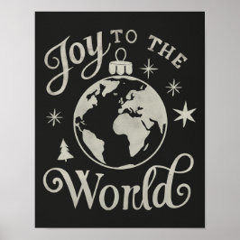 Joy till World Chalkboard Globe Poster