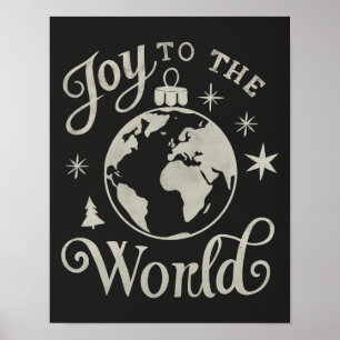 Joy till World Chalkboard Globe Poster