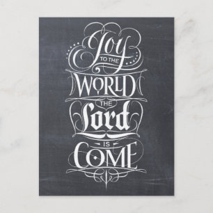 Joy till World Chalkboard Lettering jul Helg Vykort