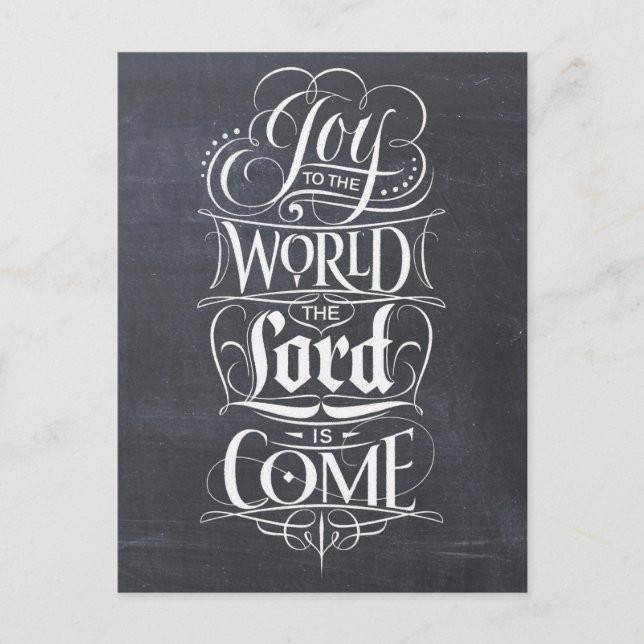 Joy till World Chalkboard Lettering jul Helg Vykort (Framsida)