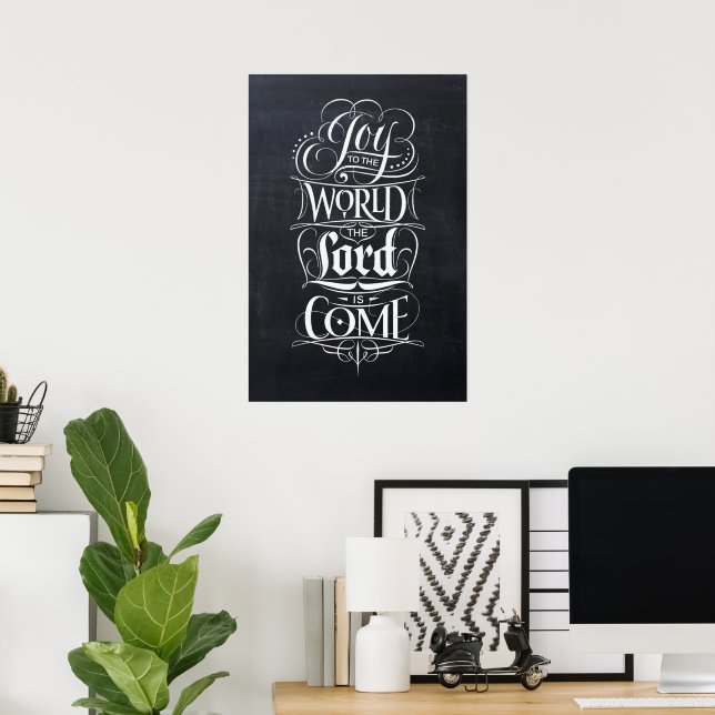 Joy till World Christian jul Black Chalk Poster (Hemmakontoret)
