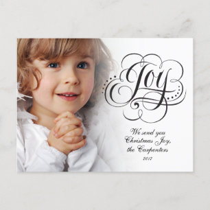 Joy till World Christian Jul Calligraphy Helg Vykort