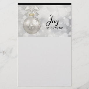 Joy till World Elegant Silver jul Boll Brevpapper
