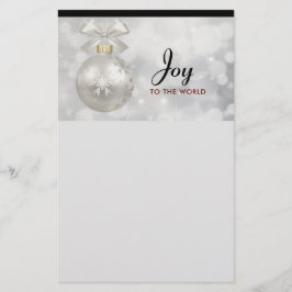 Joy till World Elegant Silver jul Boll Brevpapper