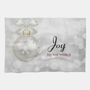 Joy till World Elegant Silver jul Boll Kökshandduk