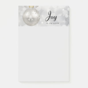 Joy till World Elegant Silver jul Boll Post-it Block