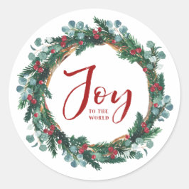 Joy till World Evergreen God God-jul Runt Klistermärke