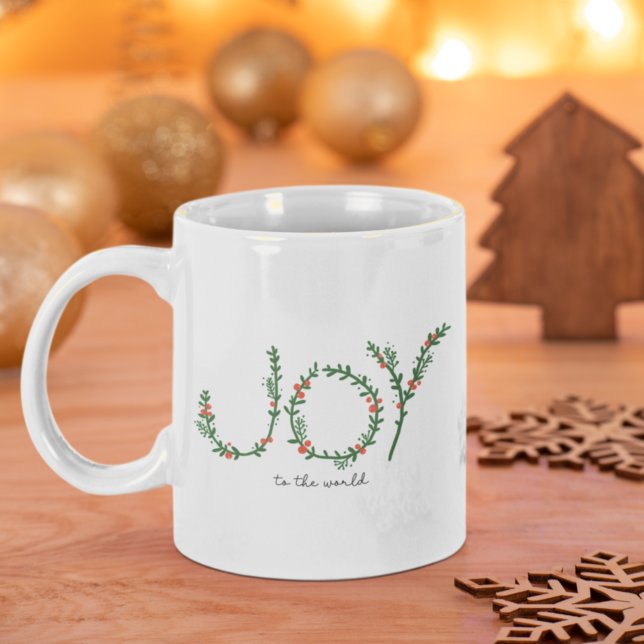 Joy till World God Jul Grönt Wandery & Berries Kaffemugg (Skapare uppladdad)