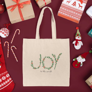 Joy till World God Jul Grönt Wandery & Berries Tygkasse