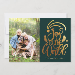 Joy till World Grönt Guld Photo jul Julkort