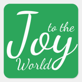Joy till World Grönt julklapp Fyrkantigt Klistermärke