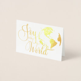 Joy till World Handlettered jul Foil Card Folierat Kort