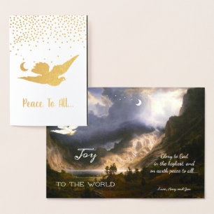 Joy till World Jul Helgdag Real Guld Folierat Kort