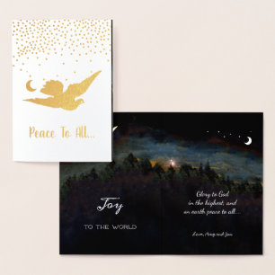 Joy till World Jul Helgdag Real Guld Folierat Kort