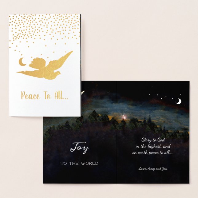 Joy till World Jul Helgdag Real Guld Folierat Kort (Display)