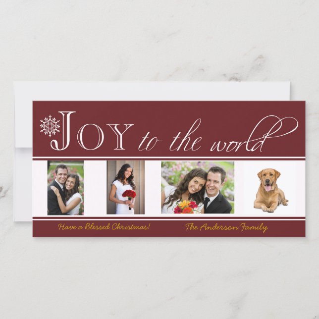 Joy till World Jul Photo Card Julkort (Framsida)