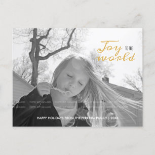 Joy till World Jul Photo Modern Helgdag Helg Vykort