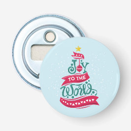 Joy till World Jul Quote Typography Flasköppnare