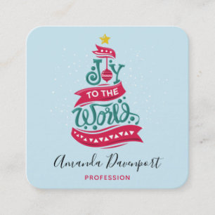 Joy till World Jul Quote Typography Fyrkantigt Visitkort
