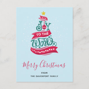 Joy till World Jul Quote Typography Helg Vykort