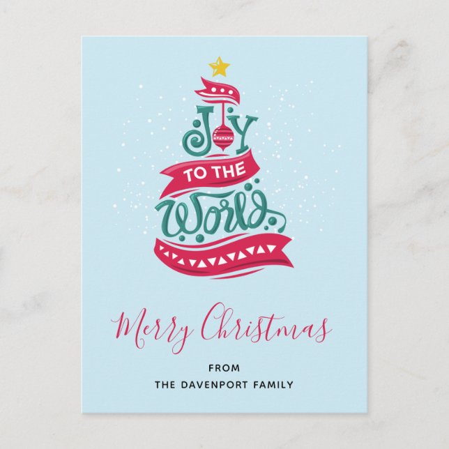 Joy till World Jul Quote Typography Helg Vykort (Framsida)