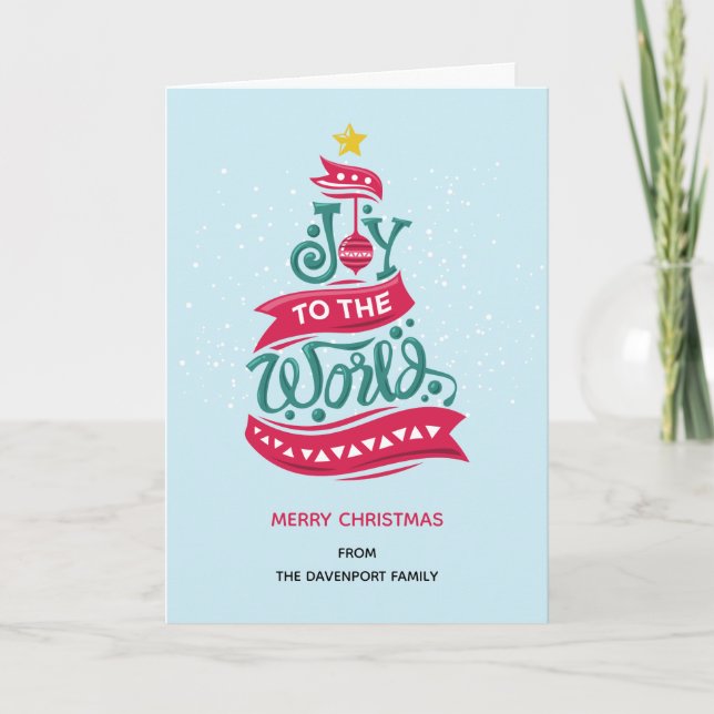 Joy till World Jul Quote Typography Helgkort (Framsida)