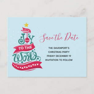 Joy till World Jul Quote Typography Inbjudan Vykort