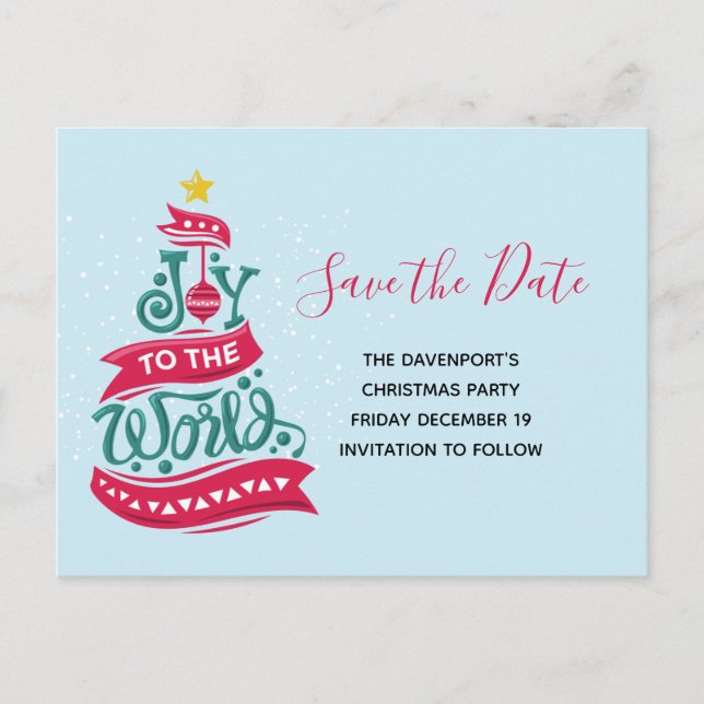 Joy till World Jul Quote Typography Inbjudan Vykort (Framsida)