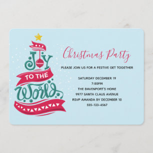 Joy till World Jul Quote Typography Inbjudningar