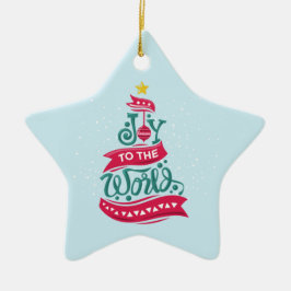 Joy till World Jul Quote Typography Julgransprydnad Keramik