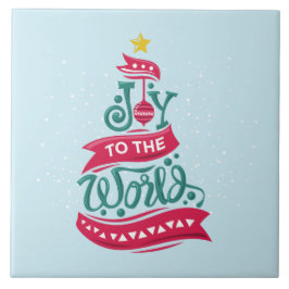 Joy till World Jul Quote Typography Kakelplatta