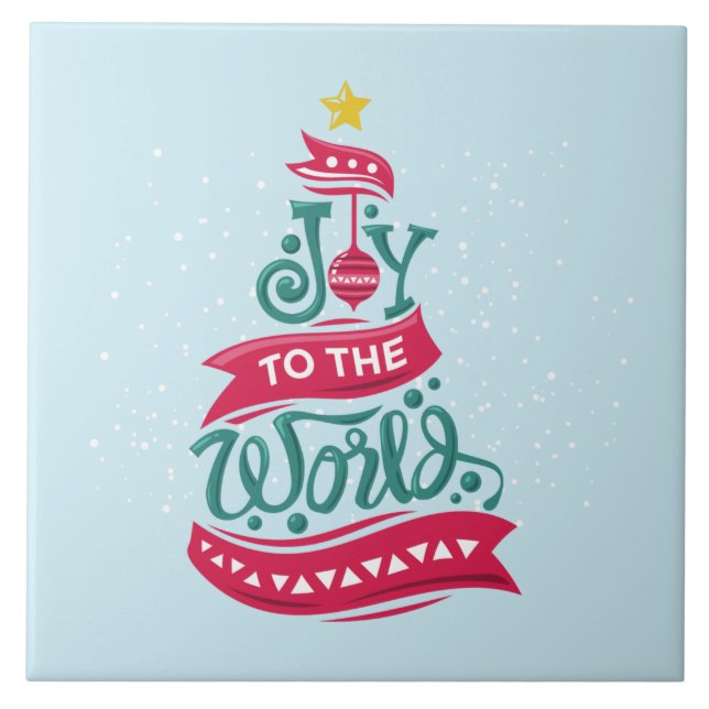 Joy till World Jul Quote Typography Kakelplatta (Framsidan)