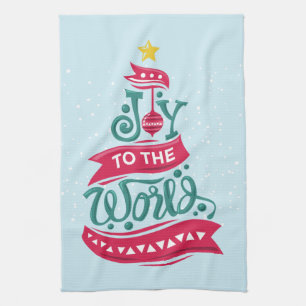 Joy till World Jul Quote Typography Kökshandduk