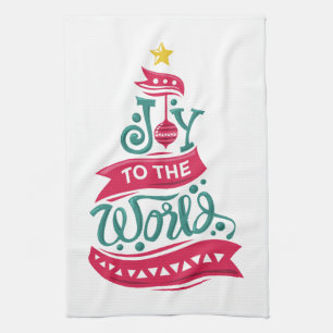 Joy till World Jul Quote Typography Kökshandduk
