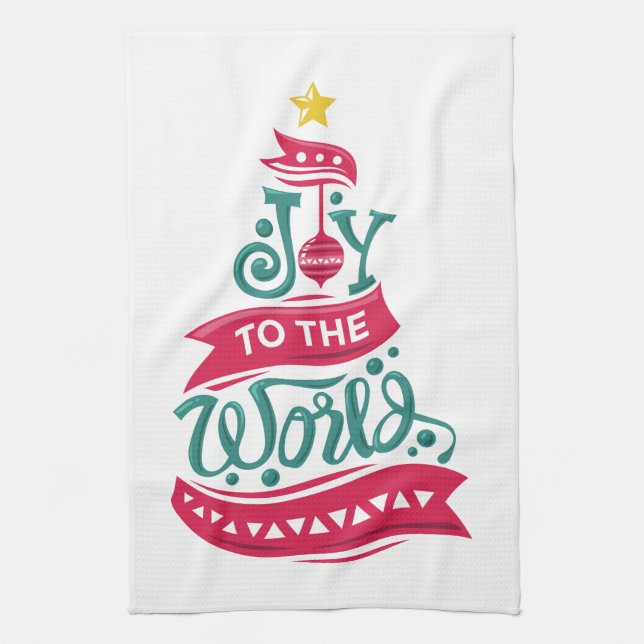 Joy till World Jul Quote Typography Kökshandduk (Vertikal)