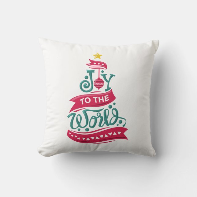 Joy till World Jul Quote Typography Kudde (Framsida)