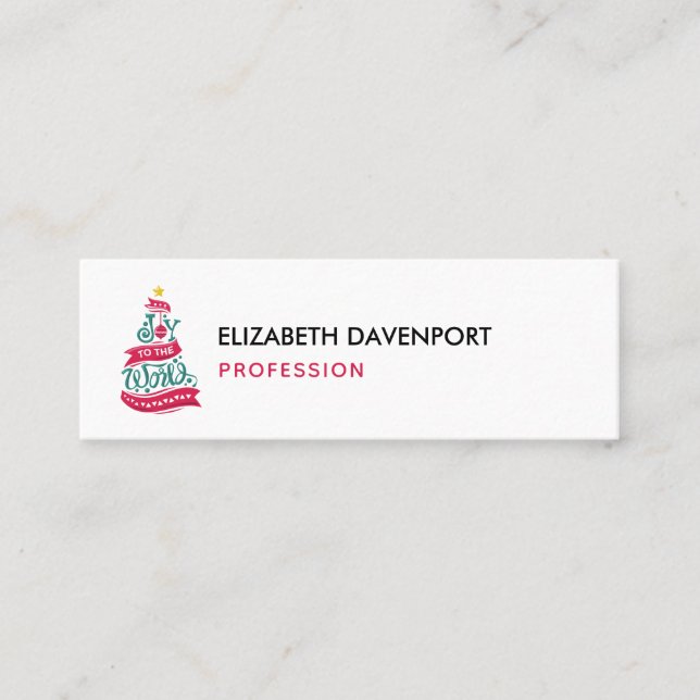 Joy till World Jul Quote Typography Mini Visitkort (Framsida)