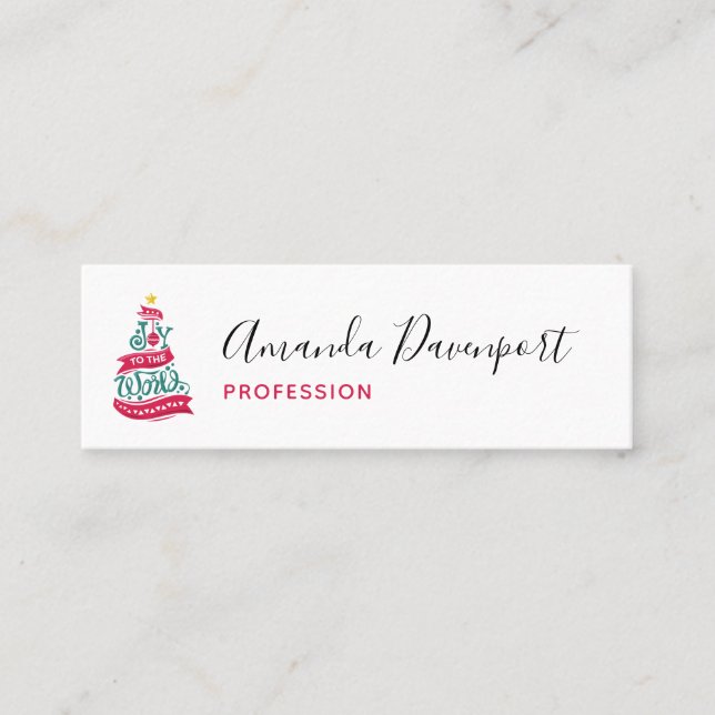 Joy till World Jul Quote Typography Mini Visitkort (Framsida)