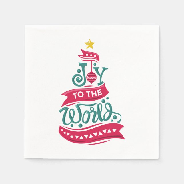 Joy till World Jul Quote Typography Pappersservett (Framsidan)