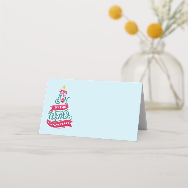 Joy till World Jul Quote Typography Placeringskort (Framsida)