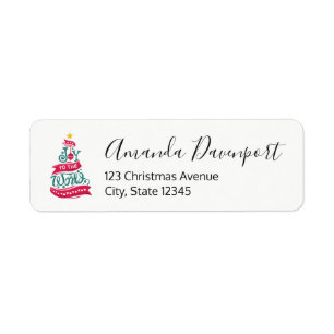 Joy till World Jul Quote Typography Returadress Etikett