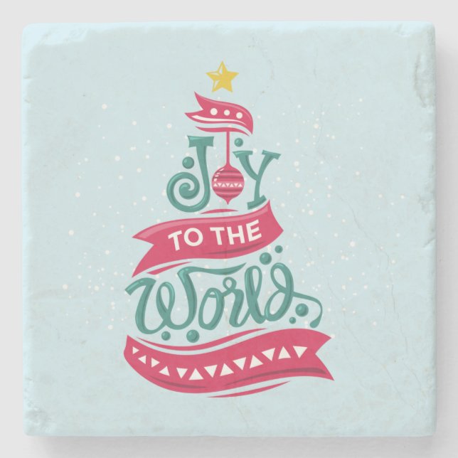 Joy till World Jul Quote Typography Stenunderlägg (Framsidan)