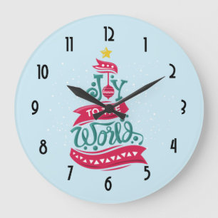 Joy till World Jul Quote Typography Stor Klocka