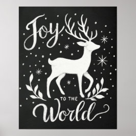 Joy till World jul Reindeer chalkboard Poster