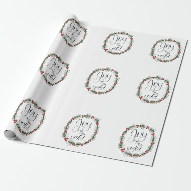 Joy till World Jul Wrapping Papper Presentpapper (Utrullad)