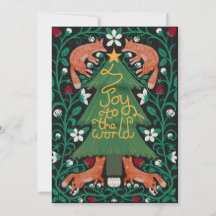 Joy till World Julcards Fox Botaniskt